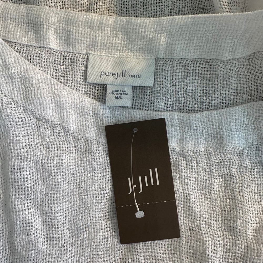 J. Jill Lightweight White Linen Tunic Top - Picture 6 of 9